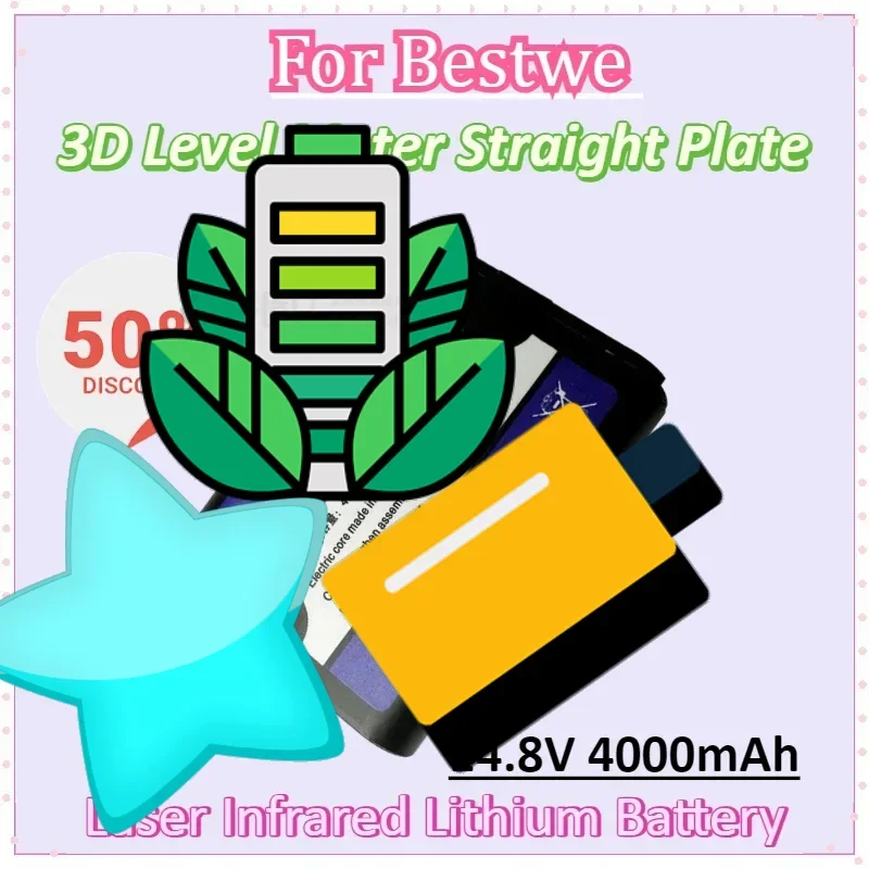 

14.8V 4000mAh Rechargeable for Bestwe Battery 3D Level Meter Straight Plate Lithium Battery Laser 8 Line 12 Line Wall Sticker