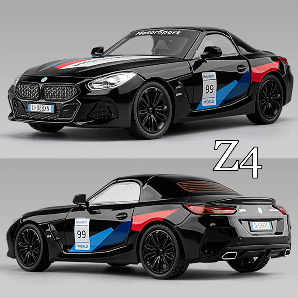 Jouets en alliage moulé sous pression Z4 300SL, modèles de voitures de sport, portes ouvertes, véhicule rétractable, musique légère, voiture Miniature, cadeaux de Festival pour enfants, 1:22