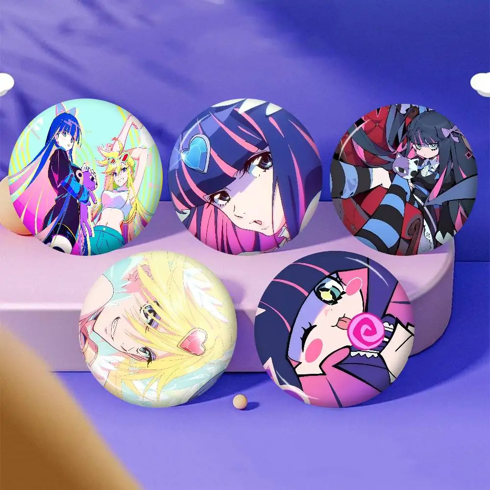 P-Panty-And-Stocking-With-Garterbelt Bold-Surreal 58mm Handmade Brooch Cartoon Badge on Backpack Jewelry Accessories Gifts