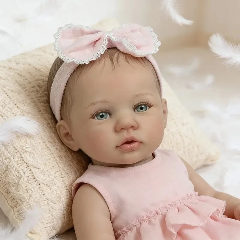 

Кукла Reborn «Абигейл» с мягким хлопковым телом, голубыми глазами, 45 см – Реалистичная, милая игрушка для детей, подарок