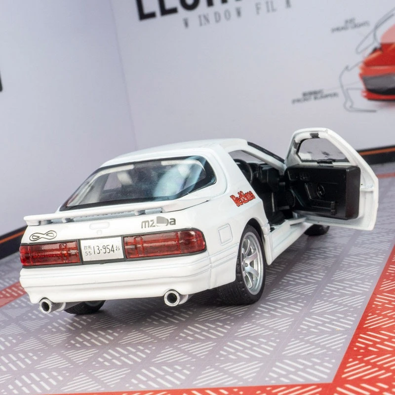 

Металлическая модель спортивного автомобиля RX-7 1:32 с подсветкой и звуком, коллекционная игрушка для детей, подарок