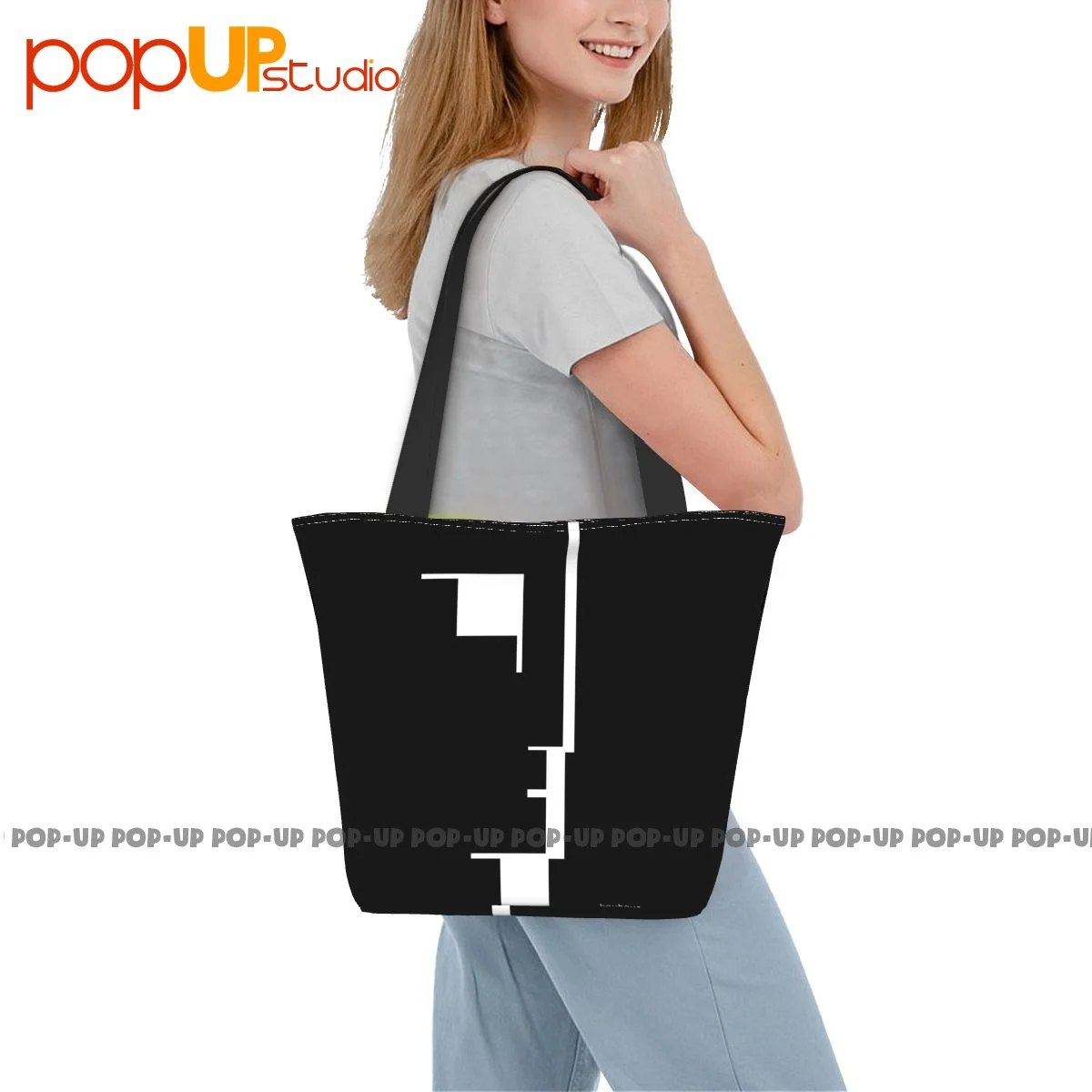 Bauhaus Big Logo Rock Metal Band Ladies Handbags Tote Bag Shopping Bag Supermarket