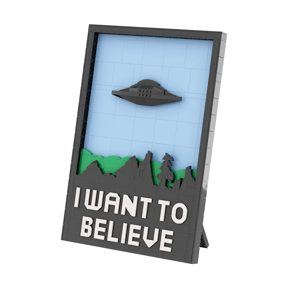 

Gobricks MOC The X-Files Building Blocks I Want To Believe Poster Bricks Model Toy Gift