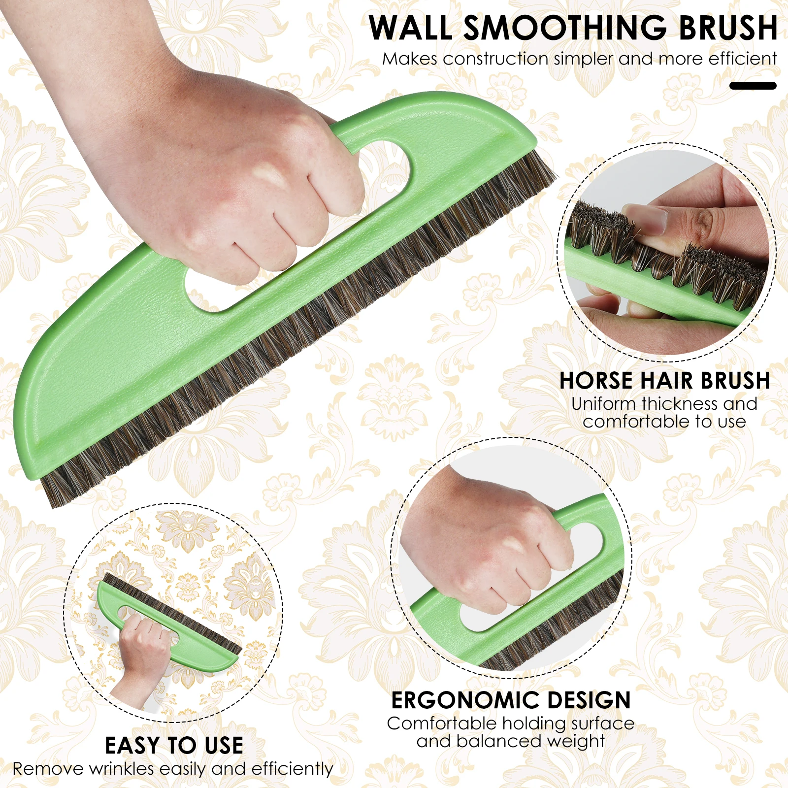 Wallpaper Smoothing Tool Kit Wallpaper Felt Squeegee Set Wallpaper Smoothing Brush Set with Carving Cutter Multifunctional Wall