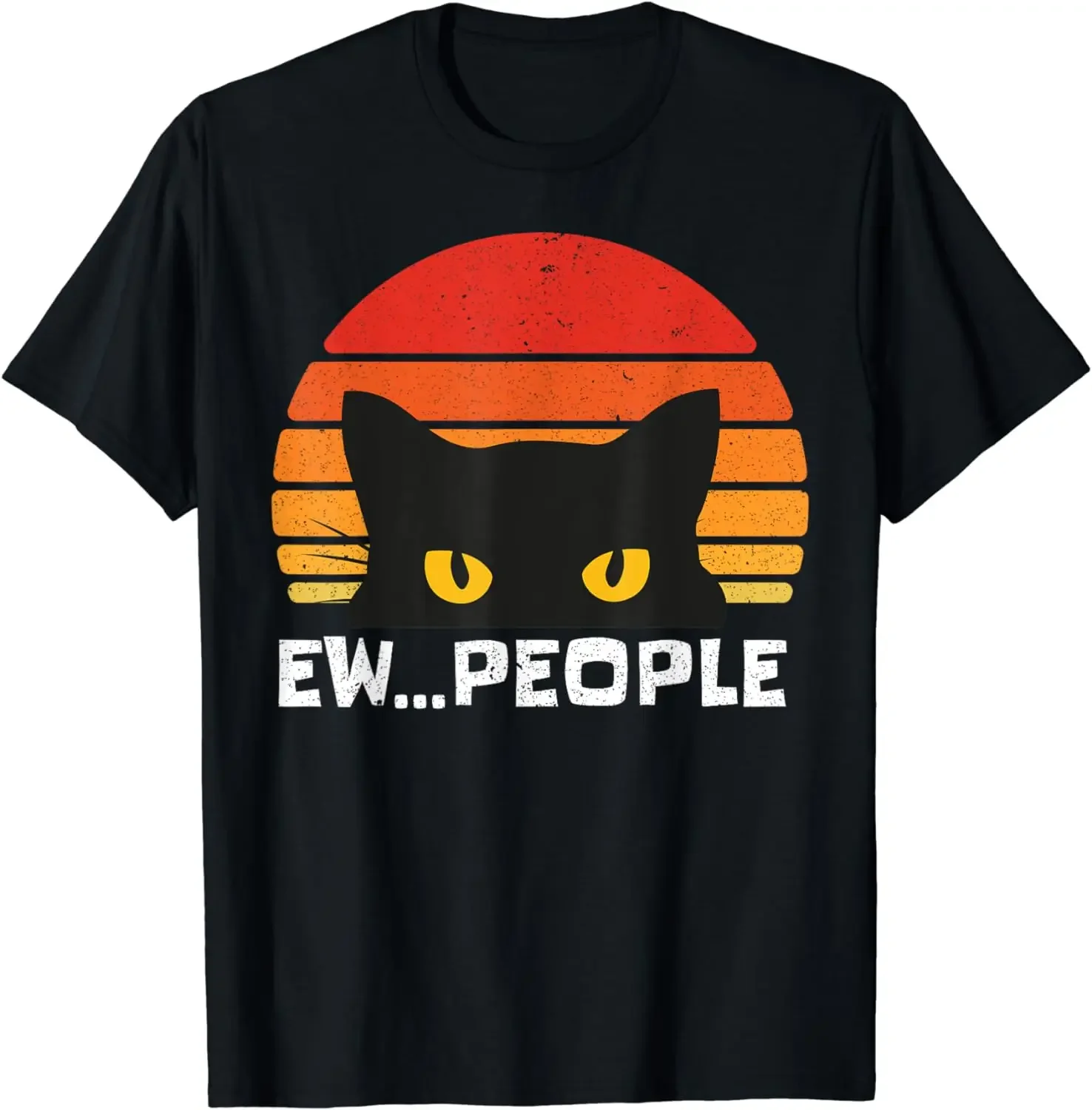 Ew People-Camiseta para hombre y mujer, streetwear, retro, humorística, antisocial, motivo chat noir