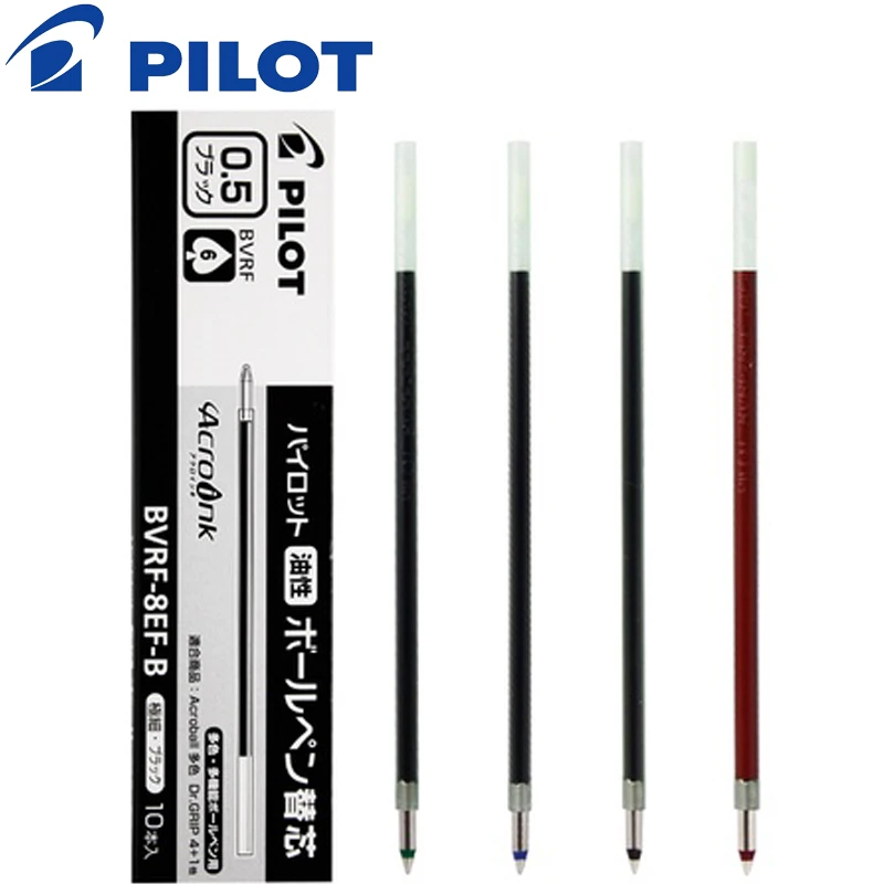 9 Pieces Pilot Acro Ink Ballpoint Multi Pen Refill 4pcs/lot 0.7 Mm/0.5mm Black/Blue/Red/Green for Dr. Grip 4+1 BVRF-8F/8EF