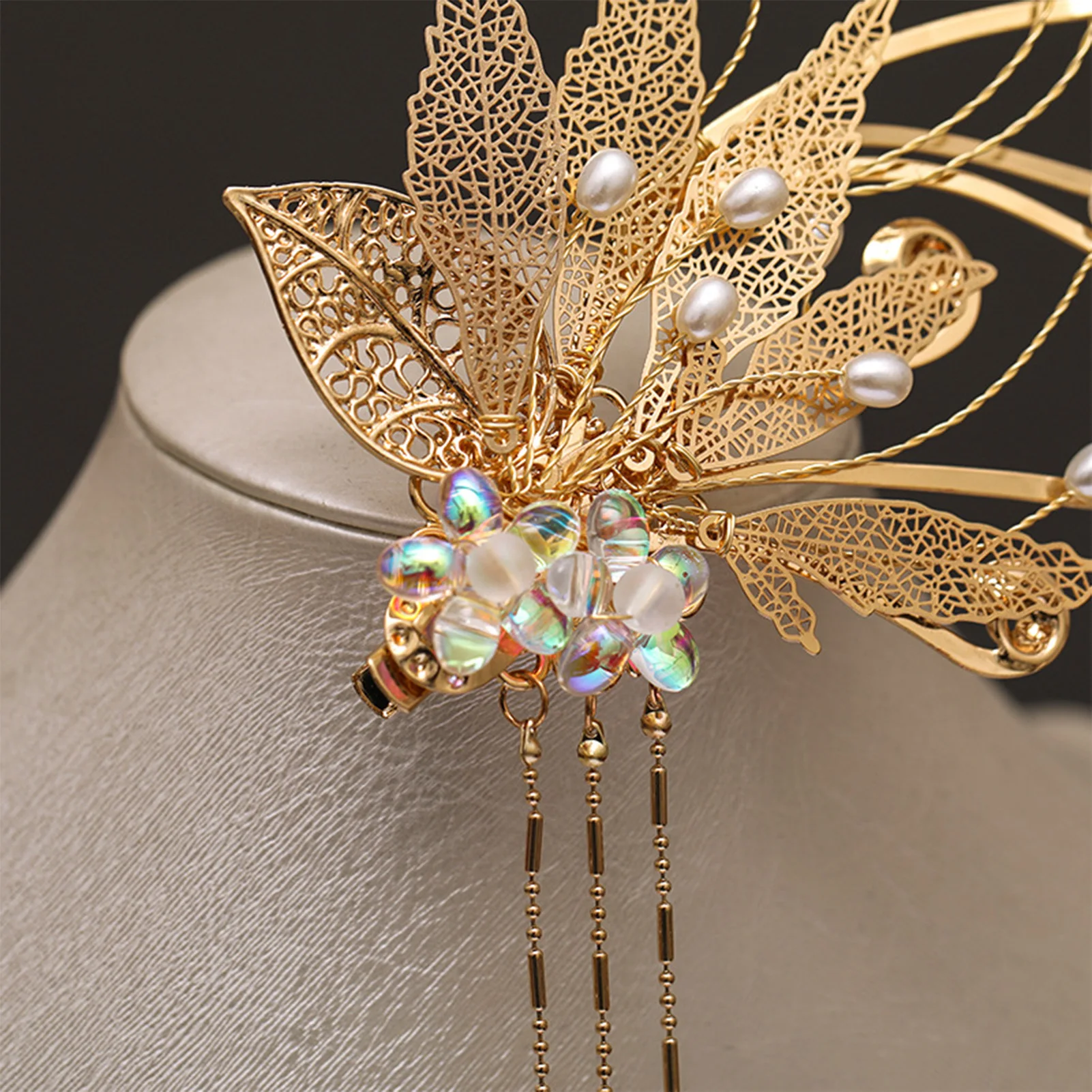 Light Luxury Women\'s Hair Clip Tassel Edge Clip For Meatball Head Updo Plait Exquisite Elegant Metal Jewelry Hair Accessories