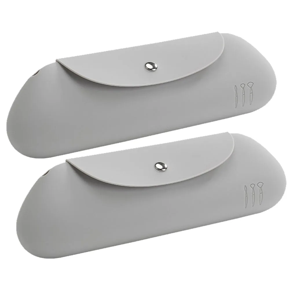 

2Pcs Silicone Travel Makeup Brush Holders Portable Bags Lightweight Brush Organizer Cases Makeup Storage for Women