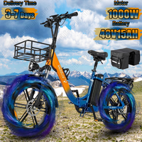 Electric Bike 1000W Powerful Motor 48V15AH Lithium Battery Electric Bicycle Adult 20*4 Inch Off-road Fat Tire All Terrain E-bike