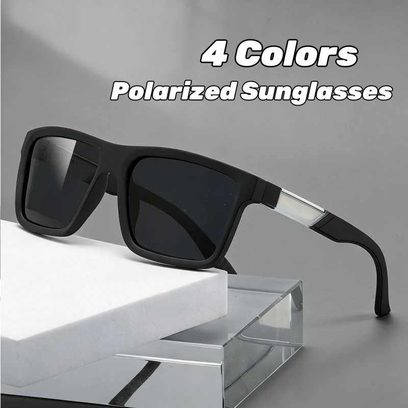 

Stylish Polarized Sunglasses for Men Fashionable Square-Frame UV-Protective UV400 Shades Eyewear High-End Classic Driving Shades