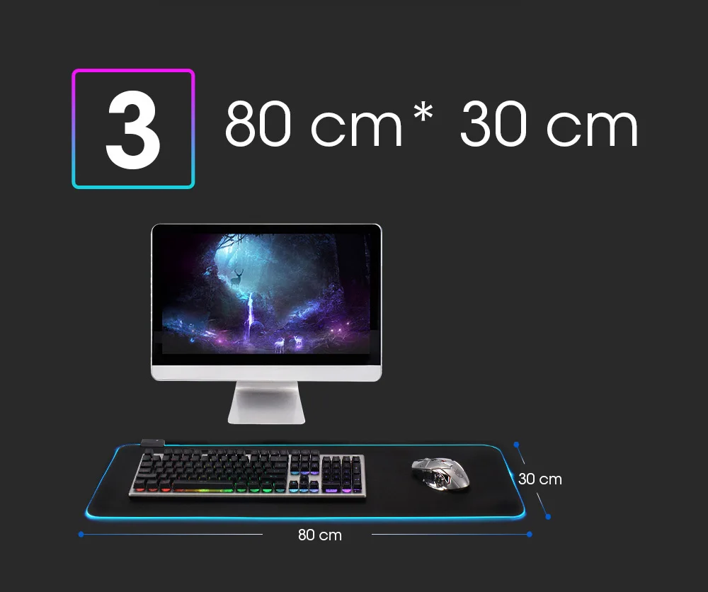 

Affordable RGB mouse pad with anime movie theme cool experience convenient and fashionable color changing LED non-slip mouse pad