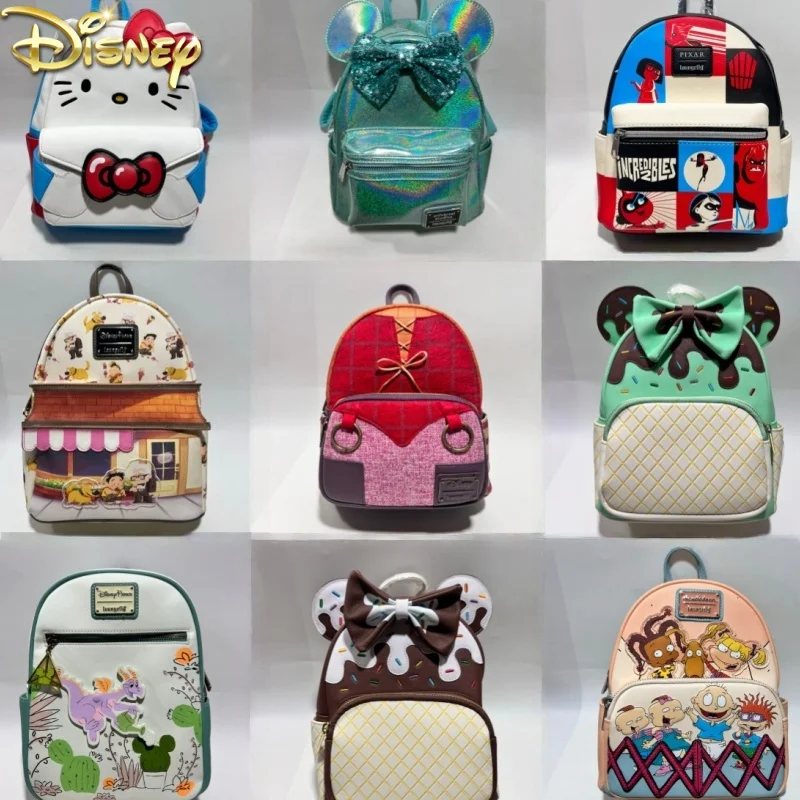 

Disney Mini Backpack Double Strap Shoulder Bag Purse Stitch Pu Leather Mickey Backpack For Women Halloween Christmas Gifts Toys