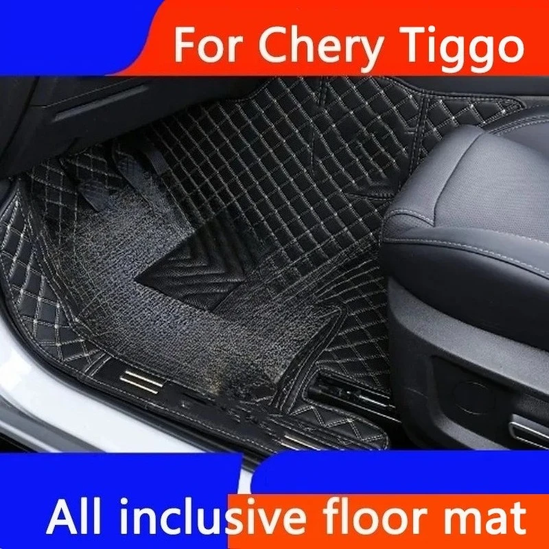 For Chery Tiggo 8 PHEV Tiggo 8 2026 7 Seats Leather Car Floor Mats Auto Foot Pads Protector Cover Carpet Anti-dirty Liner Pad