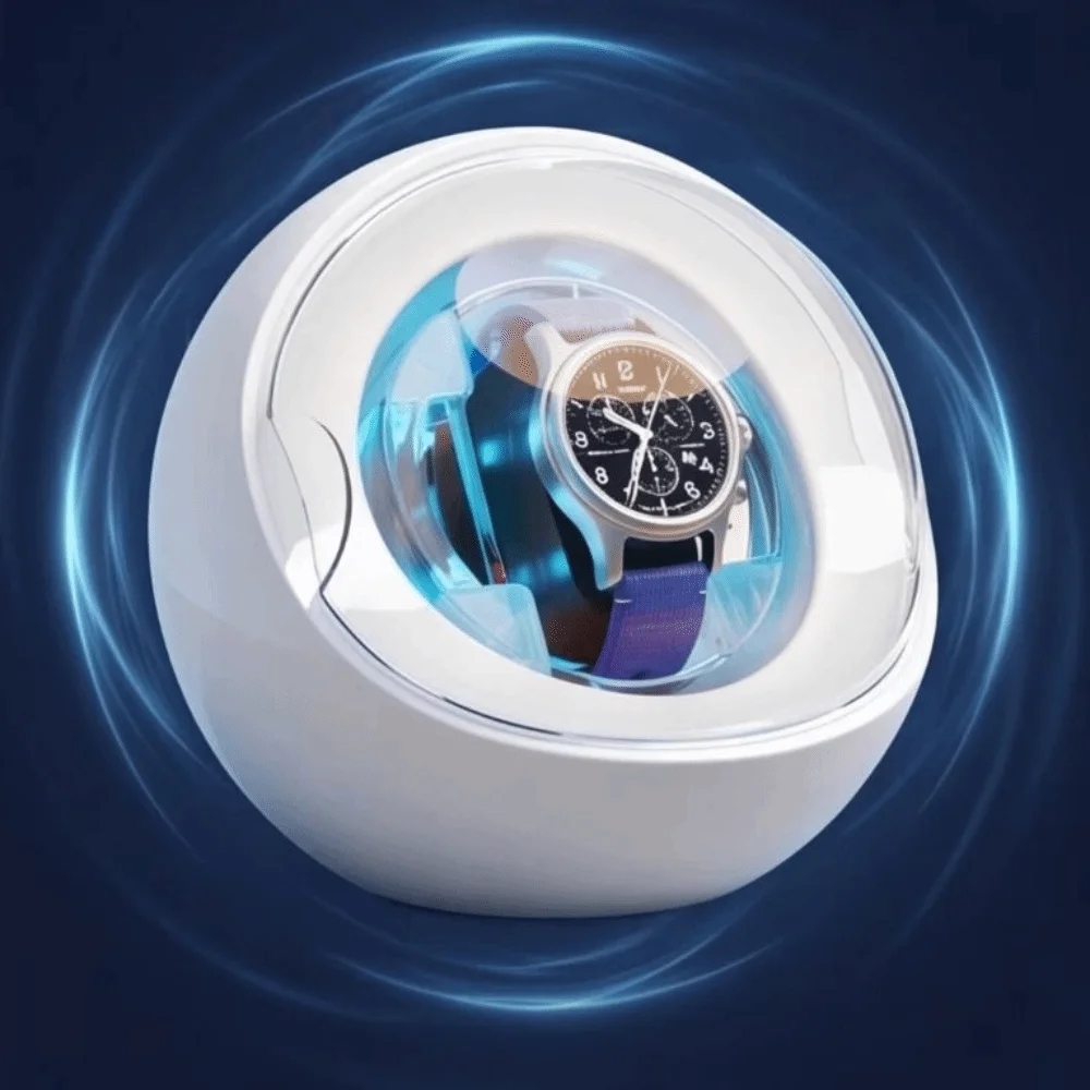 Dual-use for Charging and Plugging Watch Winder Silent Motor Storage Mechanical Watch Winder 5 Color Changing Ambient Lights