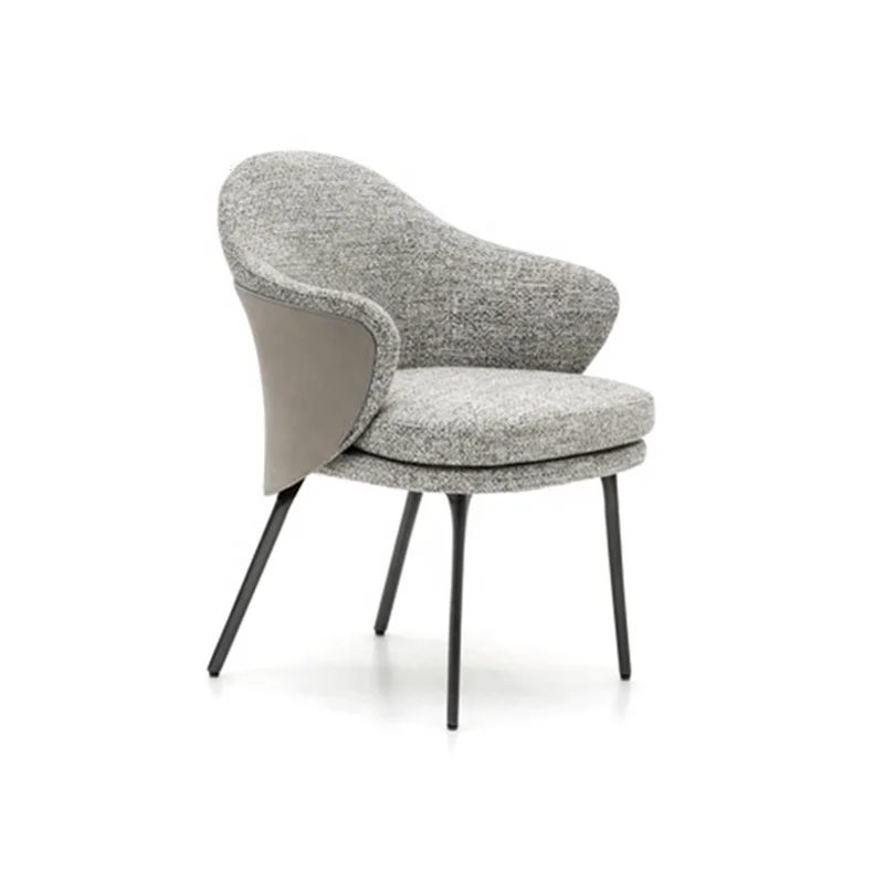 Big Brand Italian Type Minimalism Fabric Dining Chair Chair with Arm Restaurant Furniture