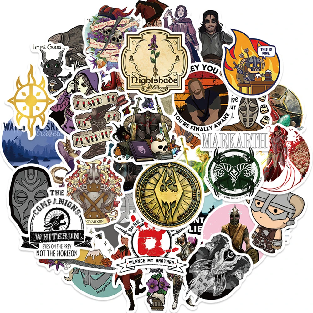 10/30/50PCS Game The Elder Scrolls Sticker Cool Graffiti Decoration Laptop Skateboard Helmet Guitar Water Cup Waterproof Decal