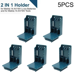 5pcs Power Tool Battery Mount Holder 2 IN 1 Tool Holder for Makita Battery Tool Storage Rack Bracket with Screws DIY