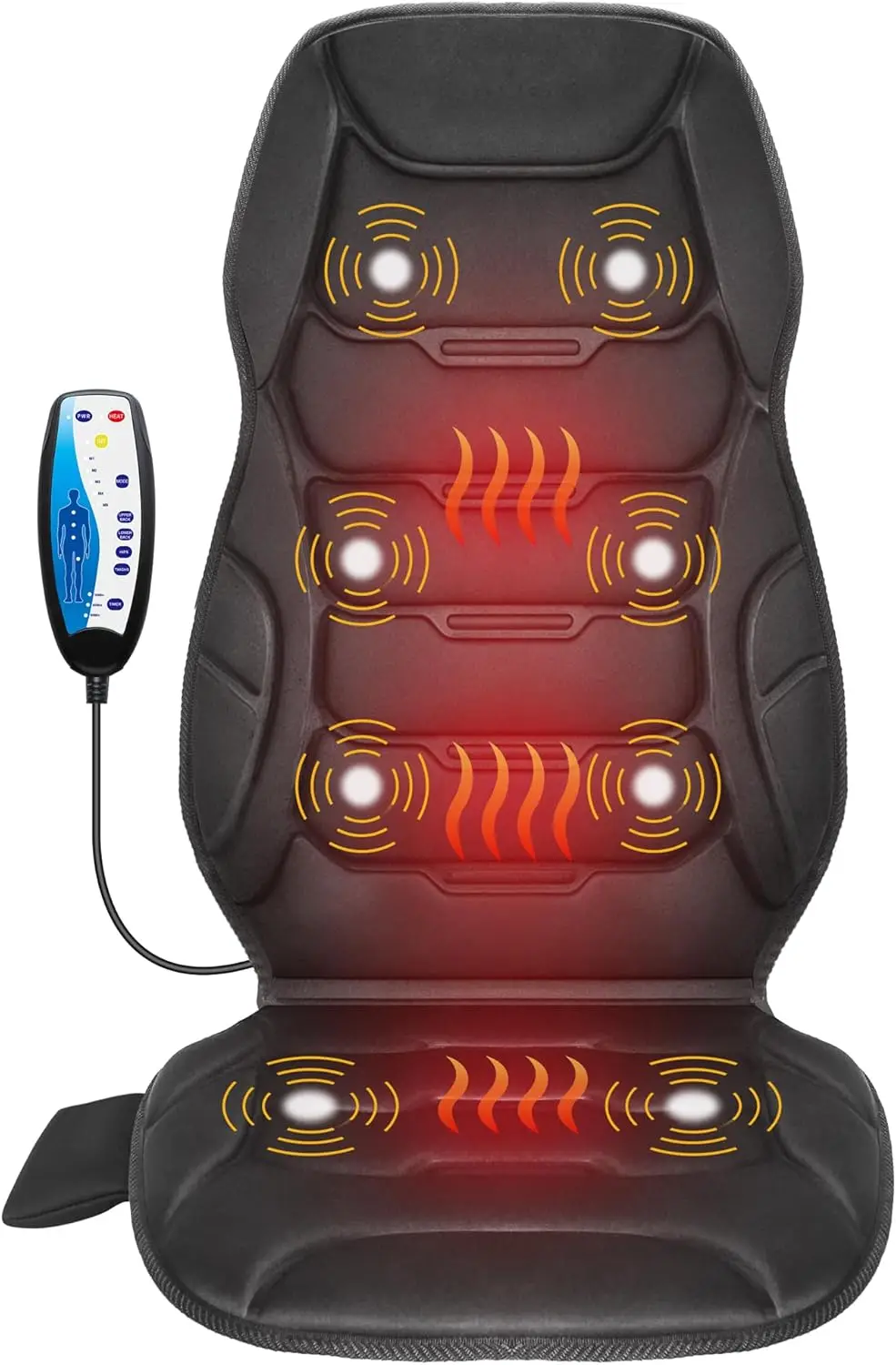 

Heated Massage Seat Cushion with 8 Vibration Nodes, 5 Modes for Home Office, Adjustable Chair Pad - Perfect Gift