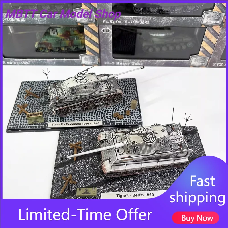 

1/72 Tank Model Scale German Tiger II Tank Finished Model Alloy Simulation Display Piece Multi-Color Collectible Model Vehicles