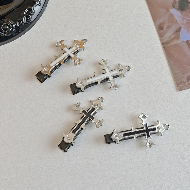 Vintage Metal Cross Hair Clips for Women Girls Trendy Hair Accessories Hiphop Punk Barrettes Hair Pins Hairwear Cool Unique New