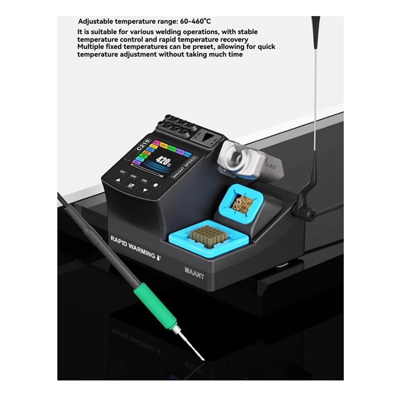 BYBS-Digital Soldering Station C210 200W Adjustable Temperature Range 60 To 460° Screen For Handle Repair With Color Display