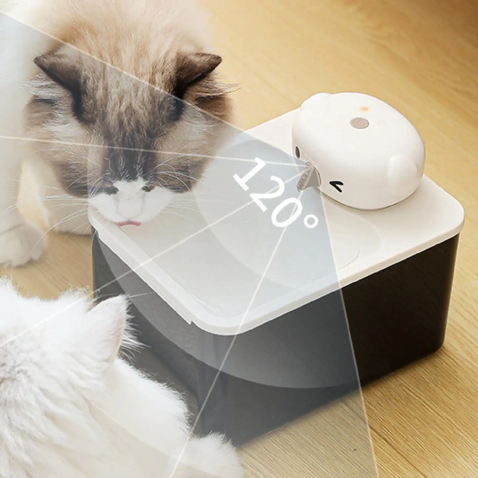 Pet Su Çeşmesi Sessiz Köpek Su Sebili Seyahat Kapalı Çoklu Evcil Hayvanlar için