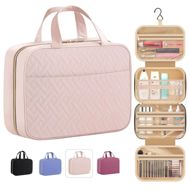 New Waterproof Large Hanging Travel Toilet Bag Portable Cosmetic Bag Makeup Brush Set Storage Bag