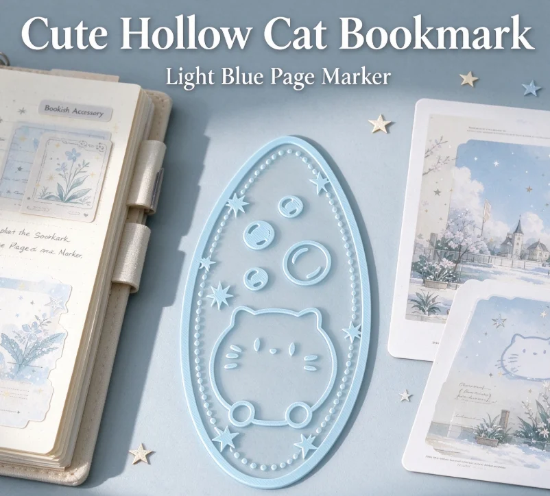 Cute Cat Cartoon Bookmark Teardrop Shape Book Mark Reading Page Marker Journal Decoration Stationery Gift for Book Lovers Office