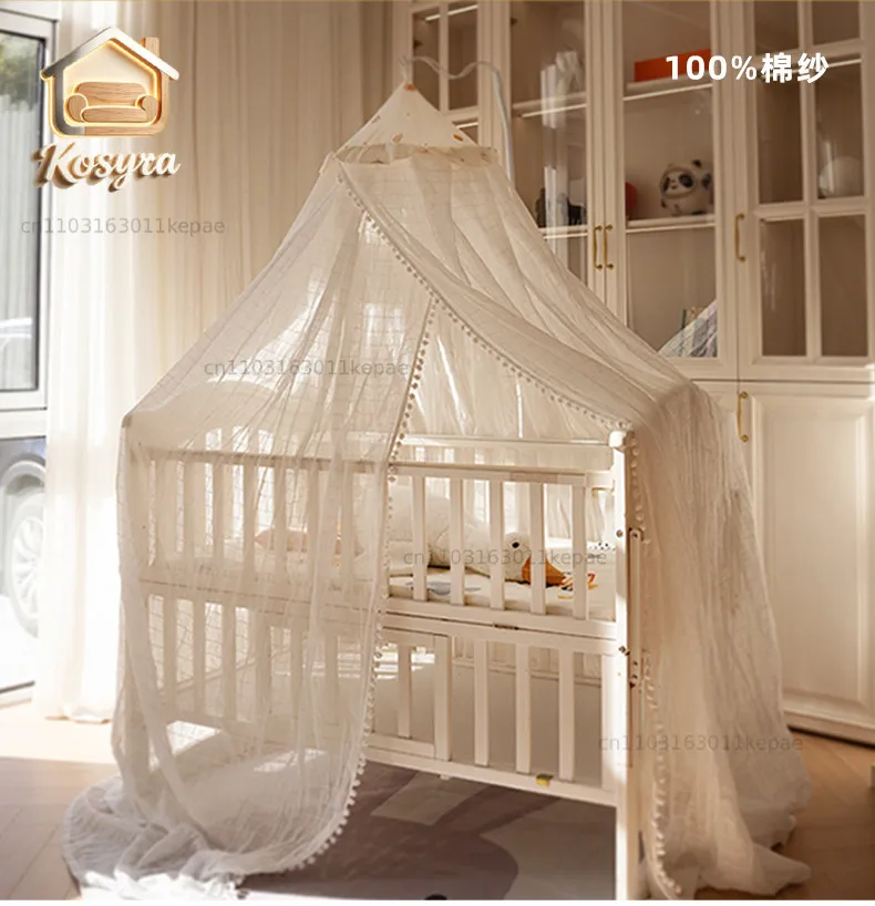 Mosquitera de algodón para cuna, cubierta antimosquitos para bebé, soporte para mosquitera, cubierta tipo mantón para cama de princesa, mosquitera para cama infantil.