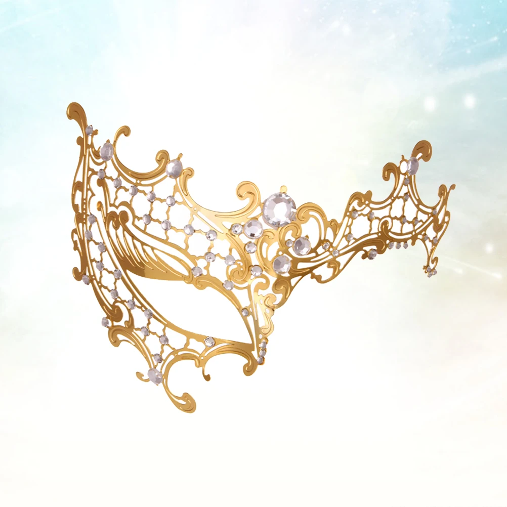 

Half Face Metal Mask Dance Diamond Wrought Iron Eye-catching Beautiful Party Women