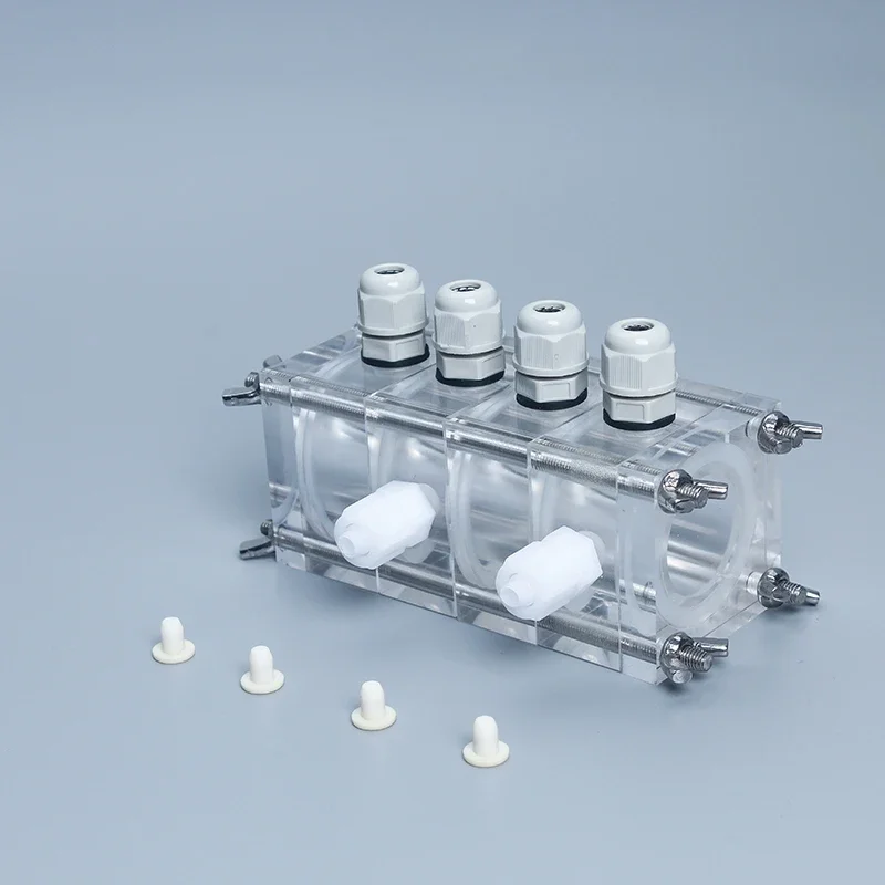 For Hydrogen fuel cell microbial fuel small electrolysis cell dual chamber reactor with sandwiched proton membrane MFC hydrogen