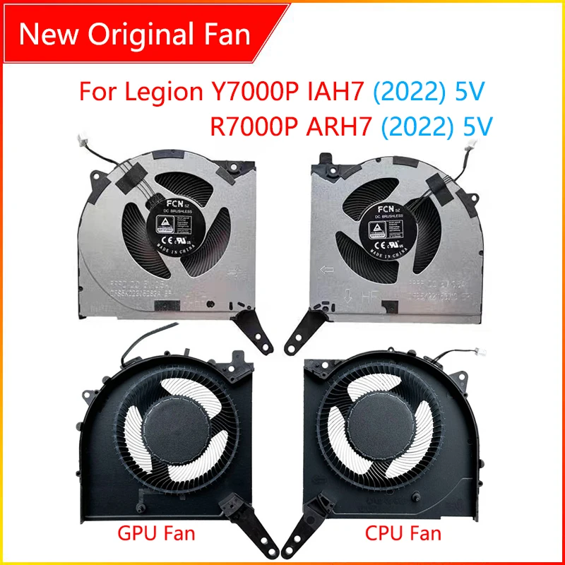 New Original Laptop CPU GPU Cooling Fan For Lenovo Legion Y7000P IAH7 / R7000P ARH7 2022 Year Version 5V
