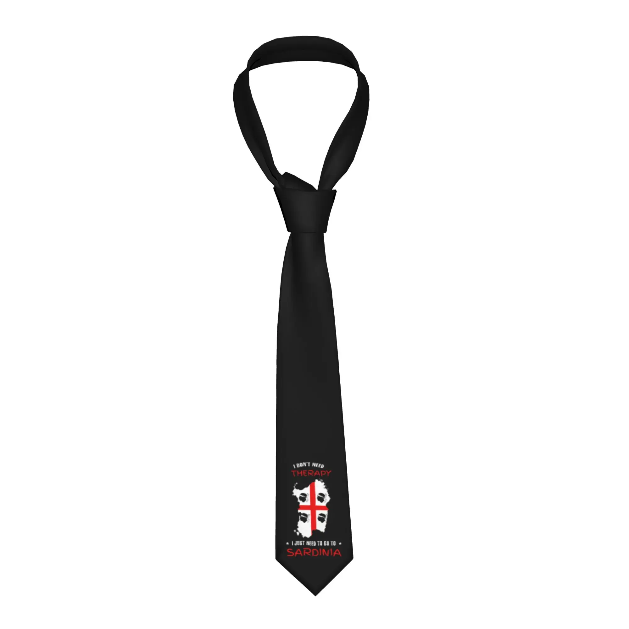 Fashion Sardinia Is My Therapy Neck Ties for Office Men Italy Flag Italia Italian Pride Necktie