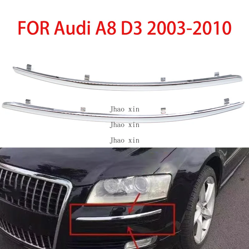 A Pair Car Headlights Lighting Strip For Audi A8 D3 2003-2010 Front Fog Light Bright Decorative Strip 4E0807243AA 4E0807244AA