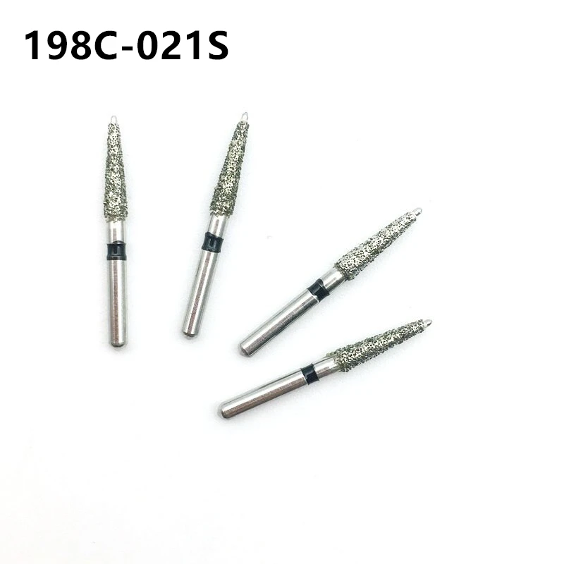 10pcs/box Dental Diamond Burs for Polishing Smoothing Teeth Polishers Super Coarse Teeth Whitening Drill 198C-021S