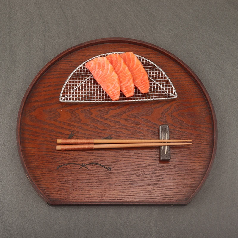 شواية يابانية من الفولاذ المقاوم للصدأ مستطيلة شبه دائرية فرايد تيمبورا رف شبكي مقلي شرائح لحم الخنزير رف تبريد للخبز #4