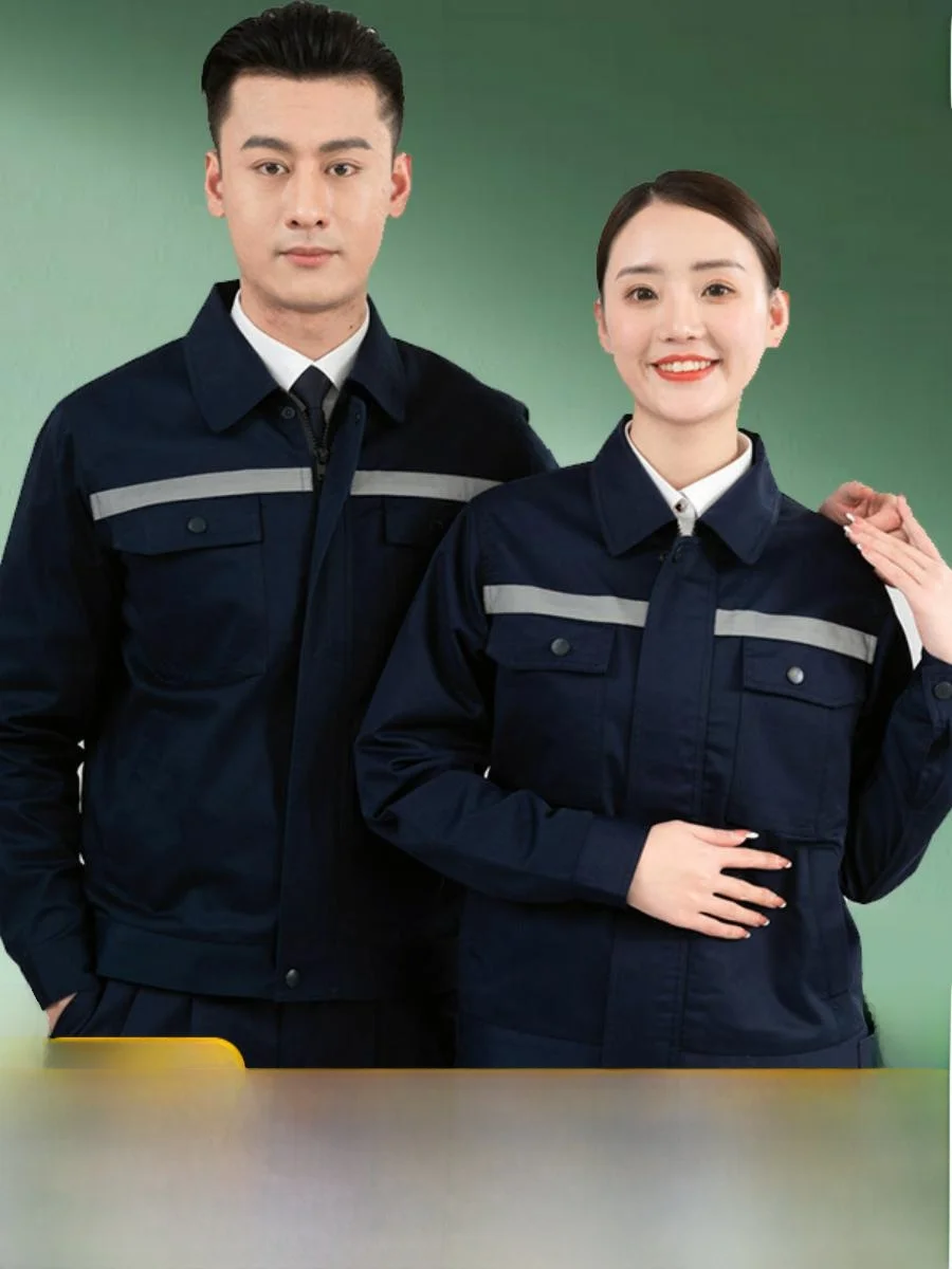 

Утолщенный рабочий костюм из чистого хлопка с длинными рукавами для мужчин, износостойкая защитная одежда для сварки, осень-весна