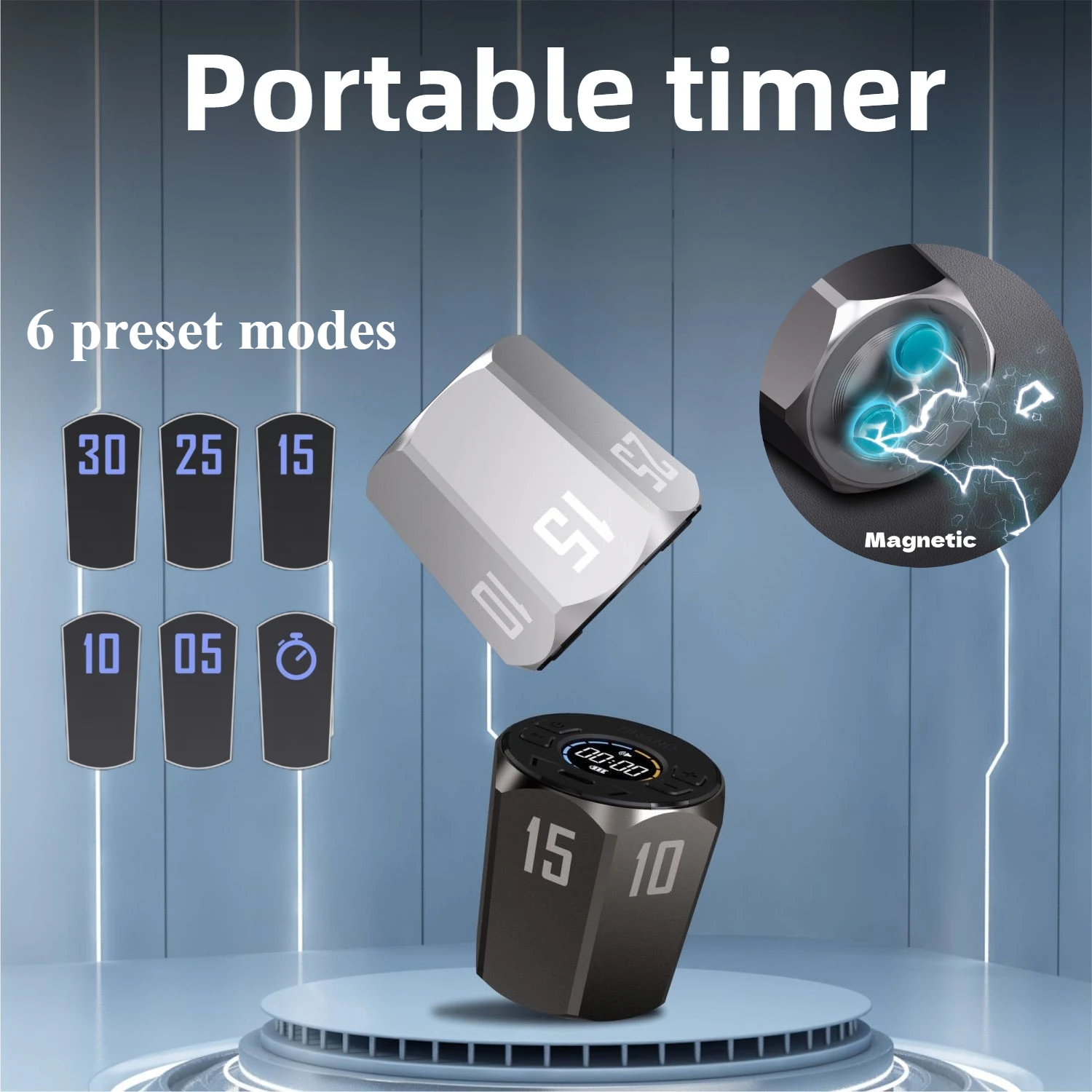 

Pomodoro Timer Cube Hexagon Productivity Timer 5/10/15/25/30min & Custom Countdown for ADHD, Task, Work, Study