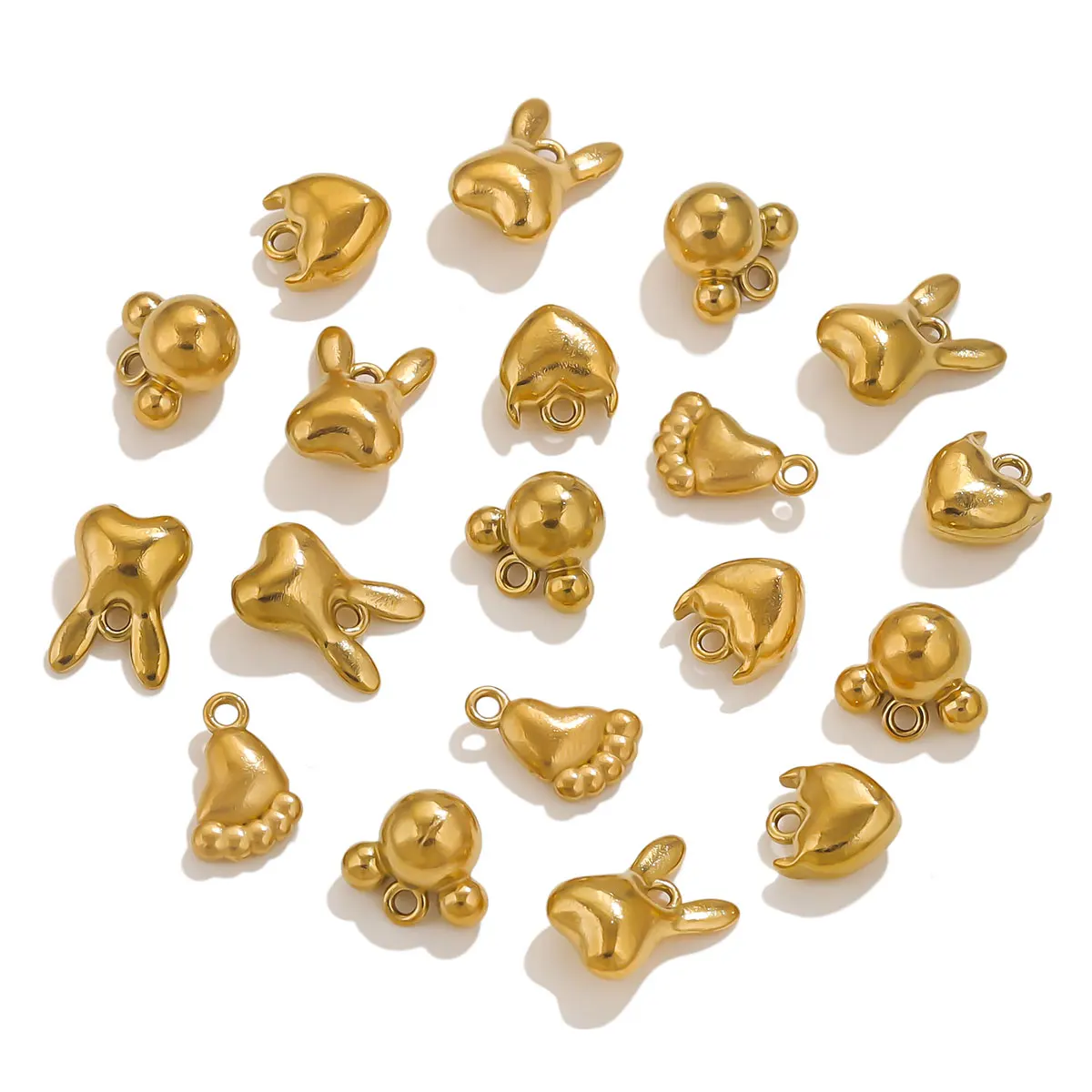 20 Stück Edelstahl kleine Charms für Armband Halskette Schmuck Herz Tier Anhänger niedlichen Charme Schmuckherstellung Zubehör