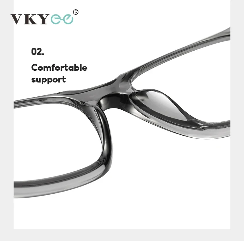 VKYEE New Men\'s Geometric Simple Large Frame Fashion Design Eyewear Customizable Prescription Blue Light Glasses Photochromic