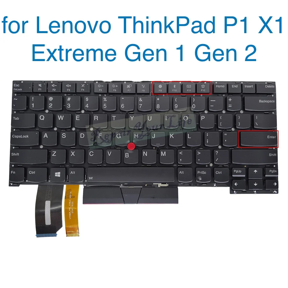 

Клавиатура с американской подсветкой для ноутбука Lenovo ThinkPad P1 X1 Extreme Gen 1 Gen 2, T490S T495S 14,0 02HM208 02HM244 V170820ES1 SN20R58841