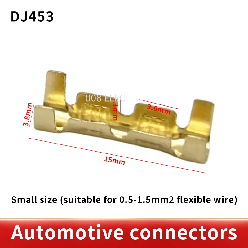 50pcs/100pcs 453 U-shaped terminal   0.3-1.5mm2 tab cold inserts connectors cold terminal small teeth fascia terminal