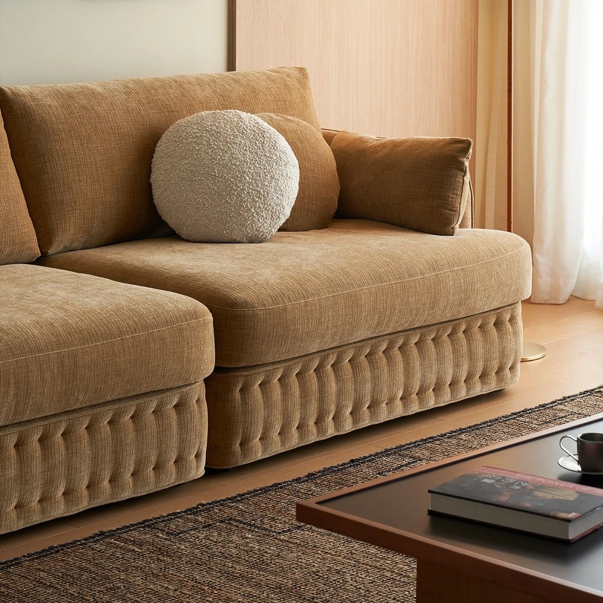 @#French Retro Medieval Cream Wind High Backrest Sofa Castle Cloth with Removable Washable Feature for the Living Room