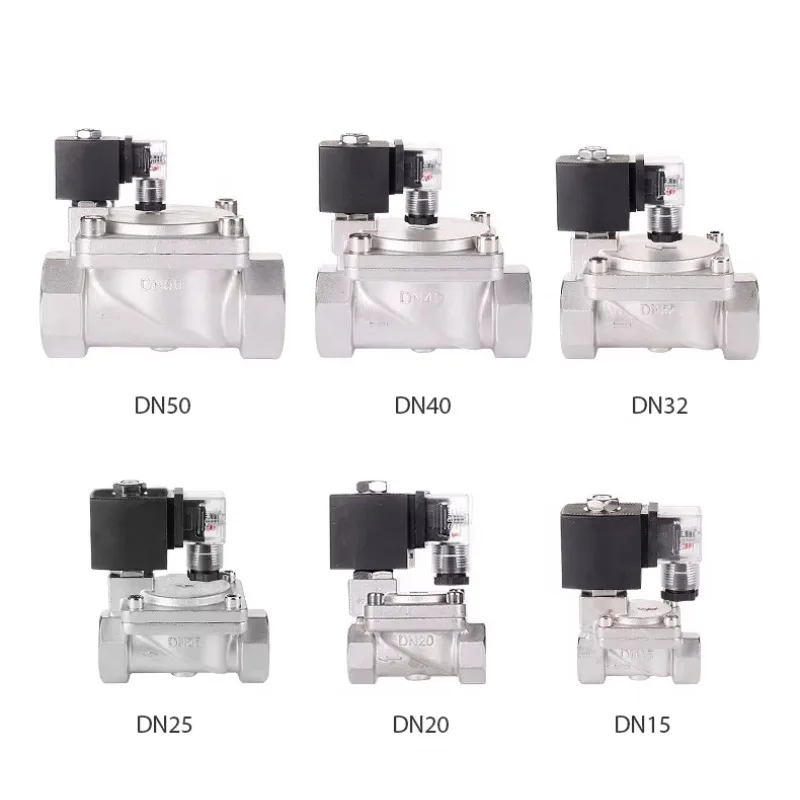 

Прочный промышленный электромагнитный клапан из нержавеющей стали 304 (1'', 1.2'', 2'') для пара, воды, масла