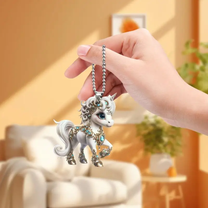 1 قطعة الحصان الحيوان خمر عيد الميلاد حلي معلقة الاكريليك الحصان زينة لشجرة عيد الميلاد ديكور المنزل النساء الرجال #3
