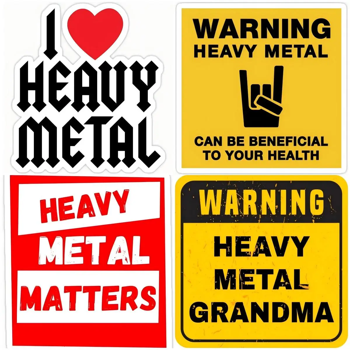 

Caution Heavy Metal Inside Warning Decal Bumper Danger Loud Music Car Sticker Car Styling Waterproof
