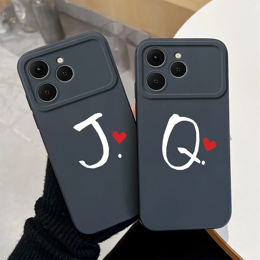 Funda Für Tecno Spark 40 Spark 40 Telefon Taschen Mode Paar Buchstaben Muster Schlank Matte Silikon Weiche Stoßstange Stoßfest Zurück Abdeckung