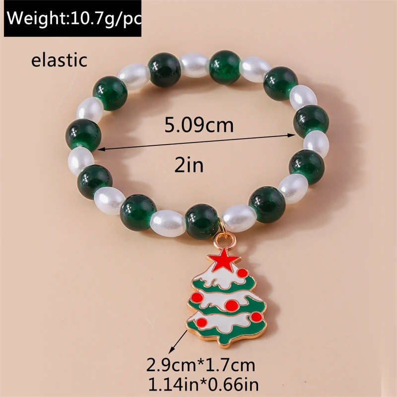 Modische handgefertigte Perlenarmbänder mit Weihnachts-Mond- und Hirsch-Anhängern, Festgeschenke für Frauen und Mädchen, Festivalschmuckgeschenke – Detail 8