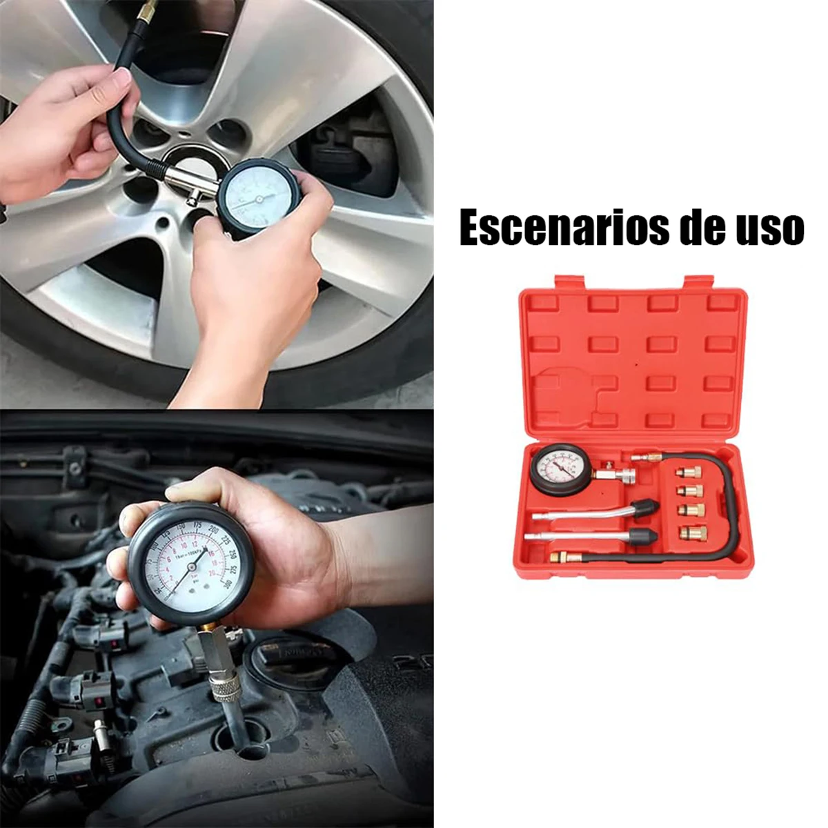 

Тестер сжатия двигателя автомобиля, манометр, тестер, автоматический бензиновый газовый цилиндр двигателя