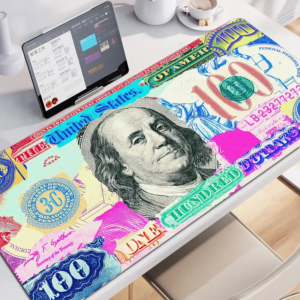 

Money 100 Dollar Mouse Pad Gaming Mats Xxl Mousepad Speed Computer Tables Table Mat Deskpad Playmat Gamer Cabinet Deskmat Kawaii